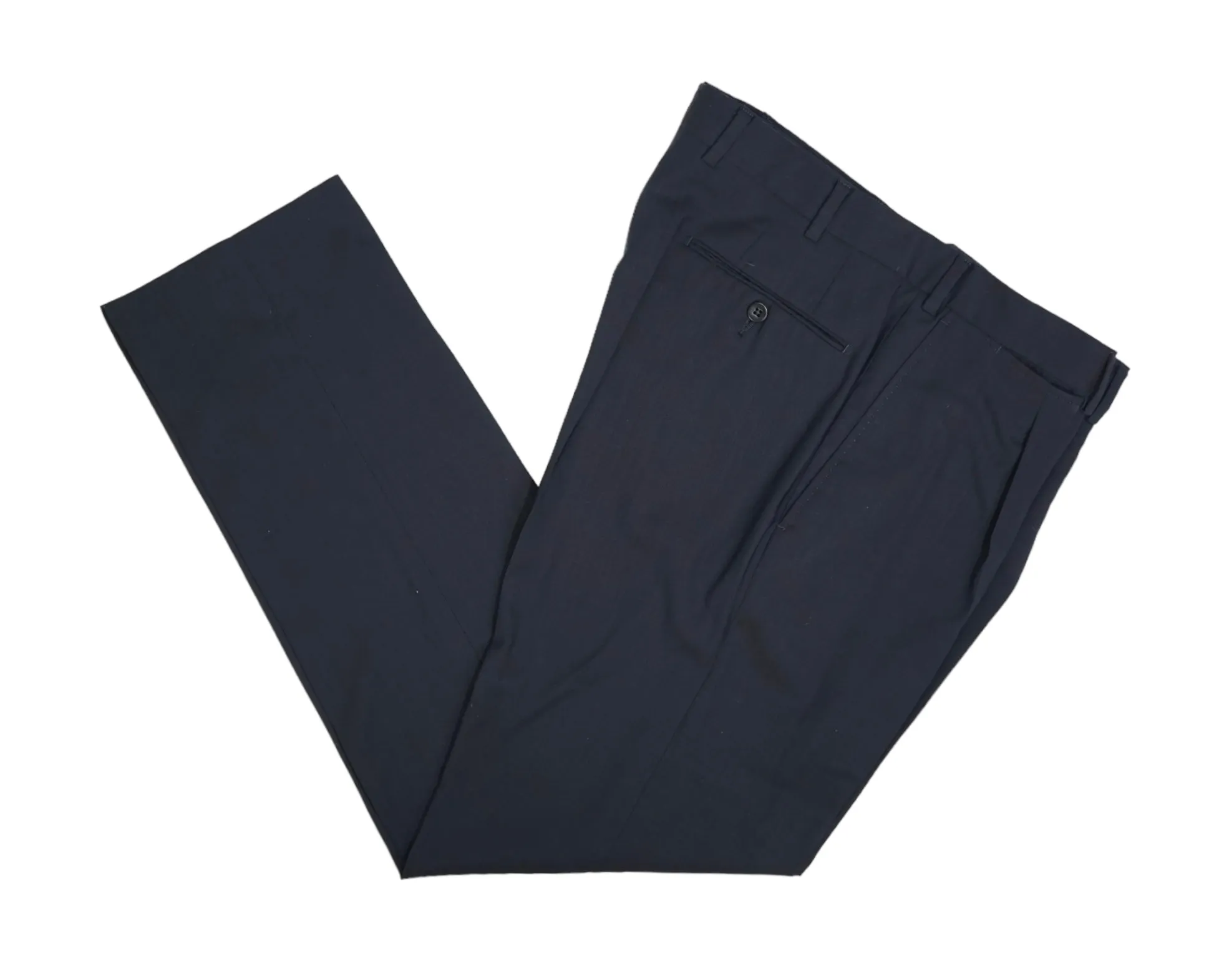 Z Zegna - Navy Pleated High Rise Suit Trousers 52