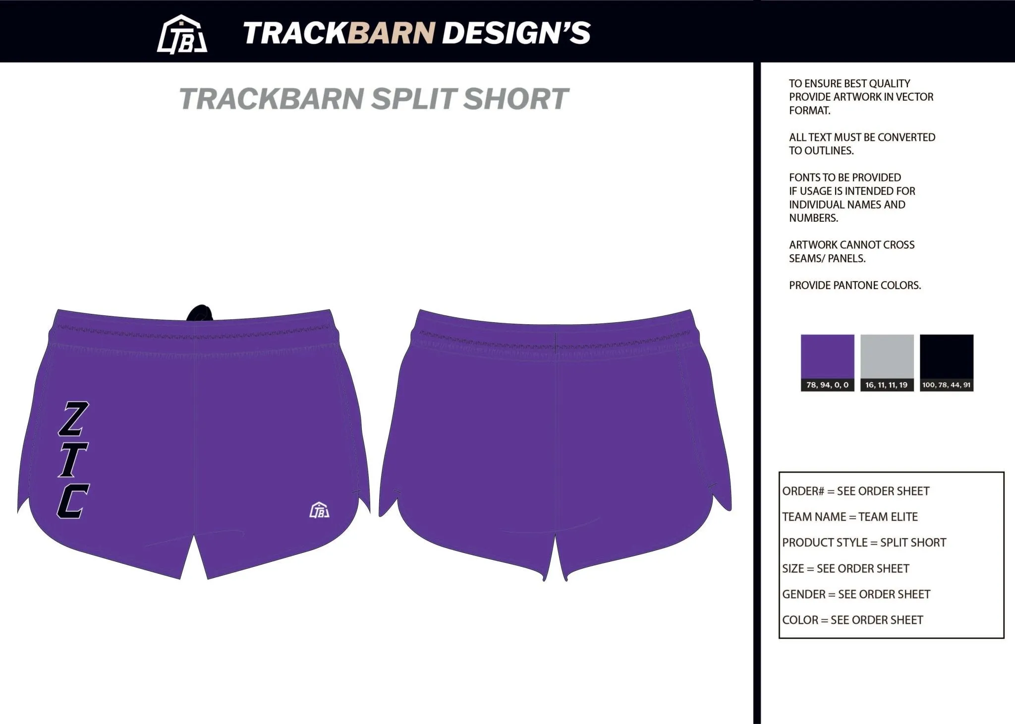 Zellner-Track-Club Mens Split Track Short